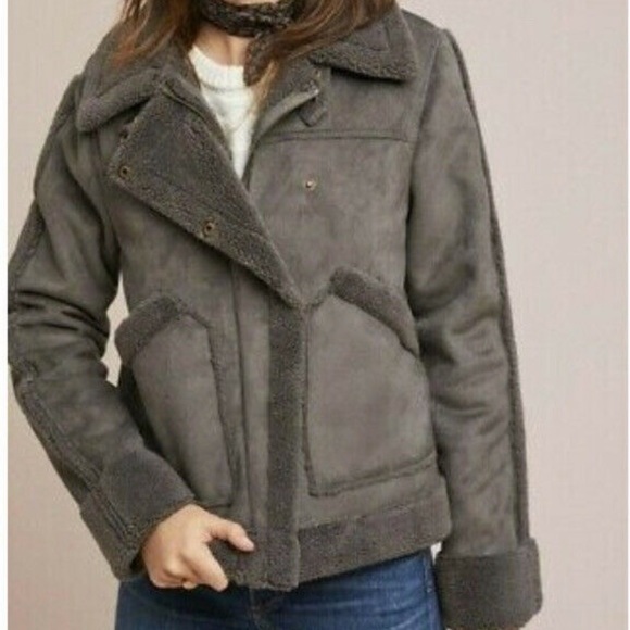 NWT Anthropologie Marrakech Aviator Gray Coat - Picture 3 of 7